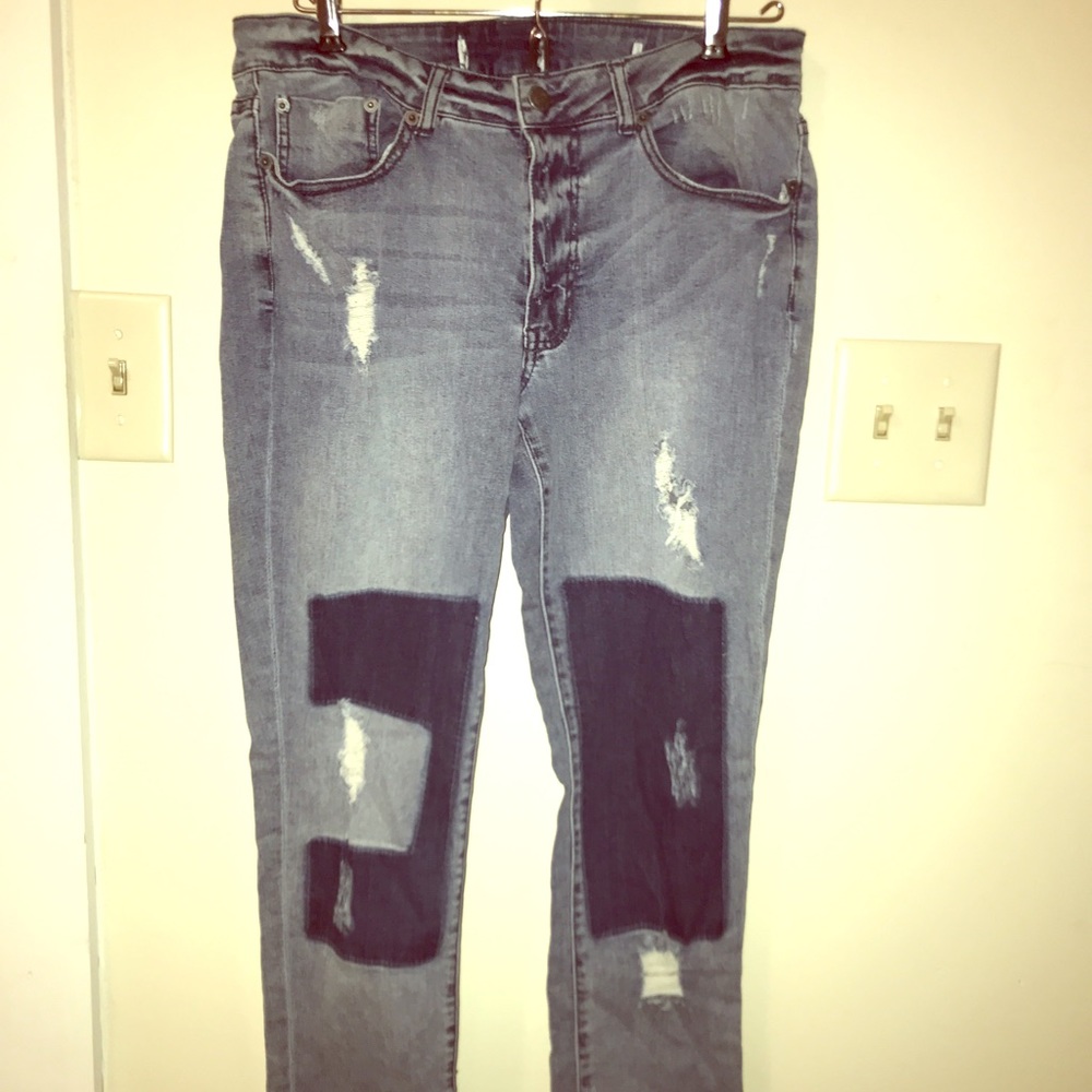 Patched jeans